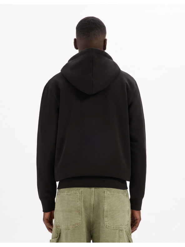 Celio Černá pánská basic mikina s kapucí Celio Fethree