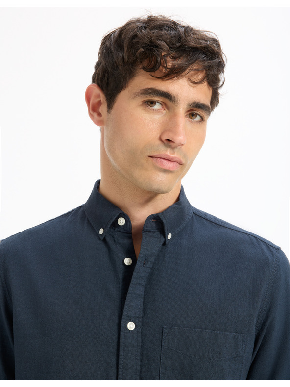 Celio Tmavě modrá pánská košile Celio Daxford