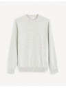 Celio Světle šedý pánský basic svetr Celio Decoton