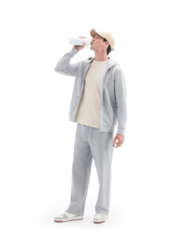 Celio Světle šedá pánská basic mikina Celio Fethree