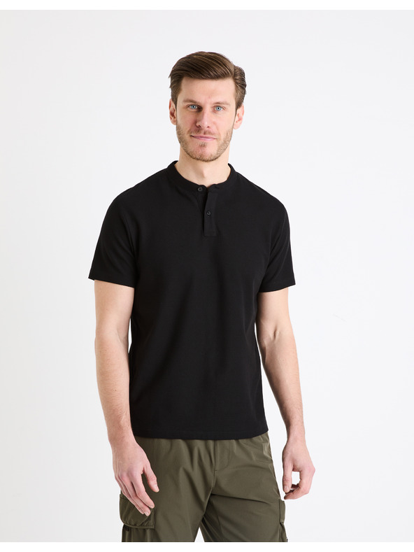 Celio Černé pánské basic polo tričko Celio Gesohel