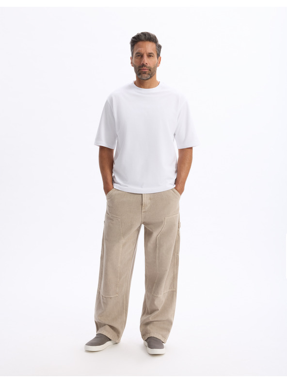 Celio Bílé pánské tričko Celio Gehem