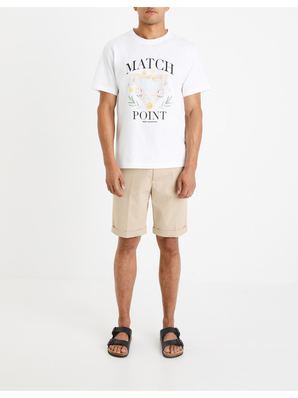 Celio Béžové pánské kraťasy Celio Doevanbm