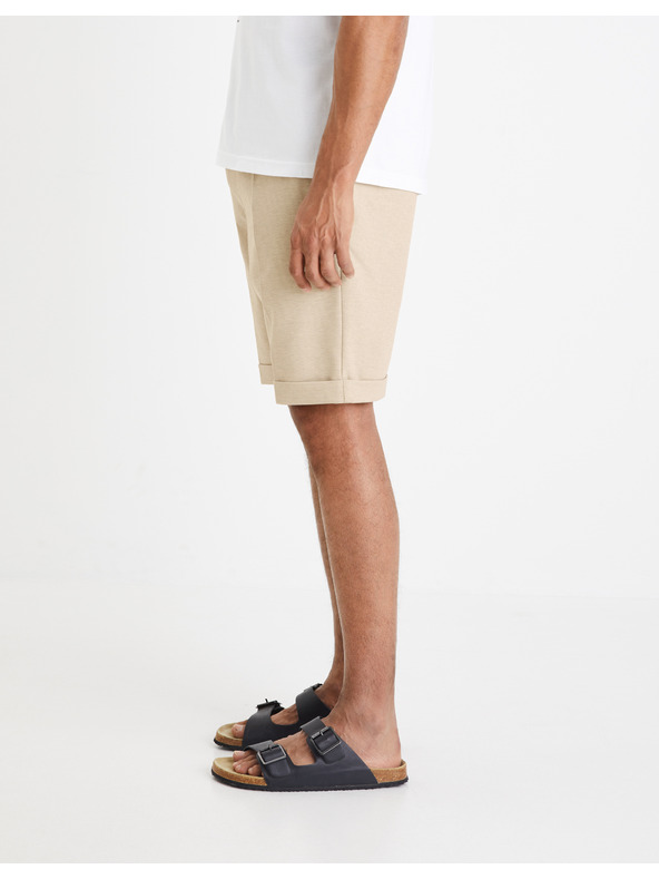 Celio Béžové pánské kraťasy Celio Doevanbm