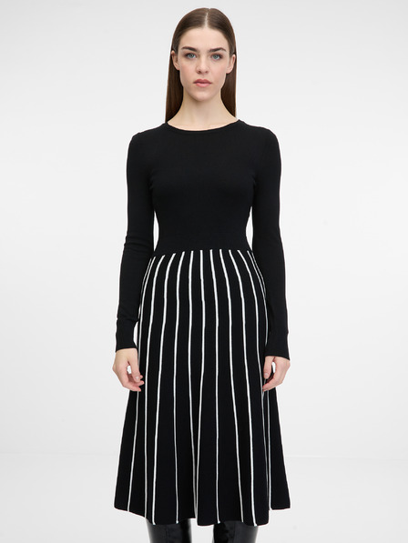 Orsay Černé dámské šaty ke kolenům ORSAY