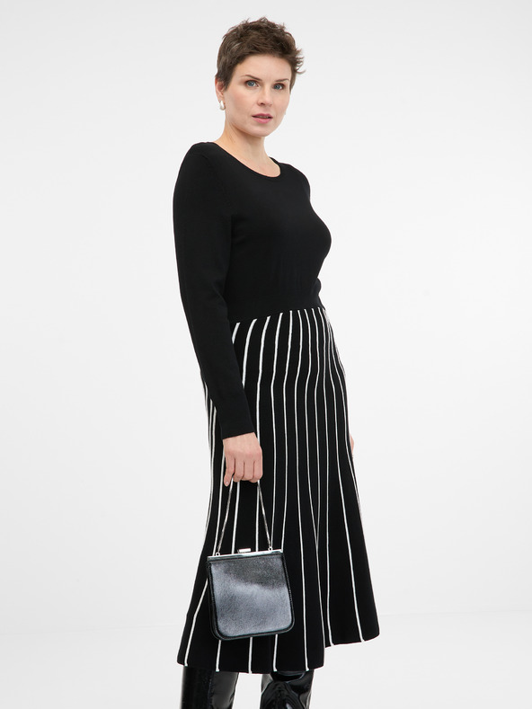 Orsay Černé dámské šaty ke kolenům ORSAY