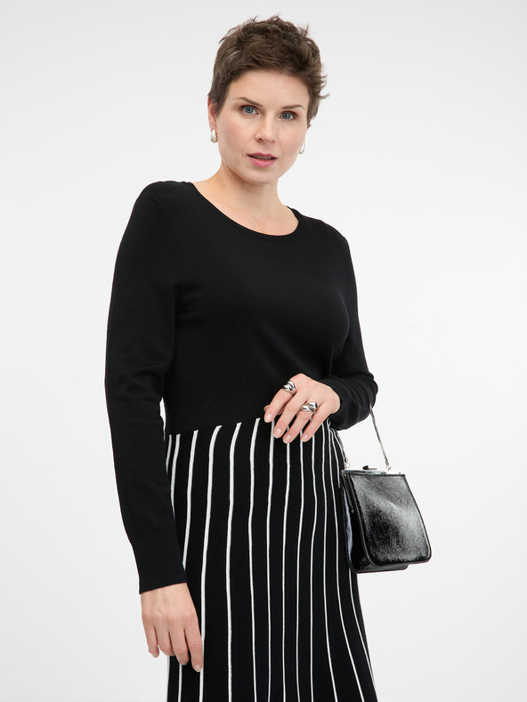 Orsay Černé dámské šaty ke kolenům ORSAY