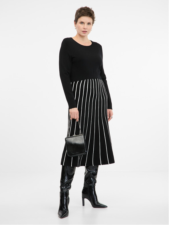 Orsay Černé dámské šaty ke kolenům ORSAY