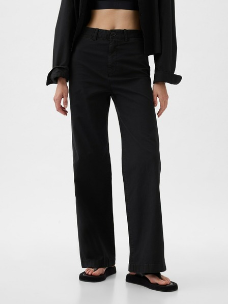 GAP Khaki kalhoty High Stride wide-leg ankle GAP