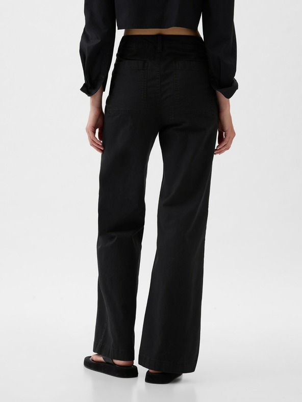 GAP Khaki kalhoty High Stride wide-leg ankle GAP