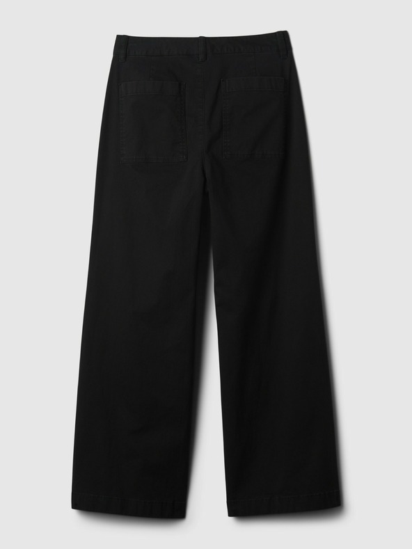 GAP Khaki kalhoty High Stride wide-leg ankle GAP