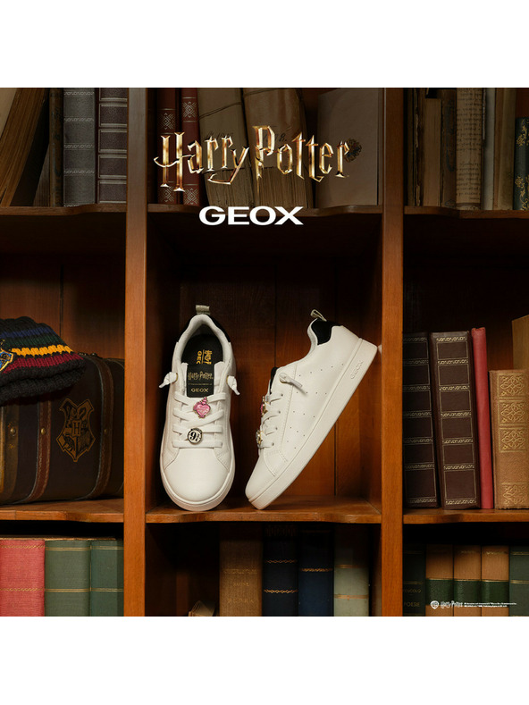 Geox Bílé dívčí tenisky Geox Eclyper Harry Potter