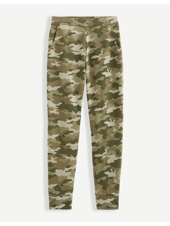 Celio Khaki vzorované tepláky Celio Vojogyoke