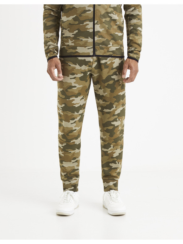 Celio Khaki vzorované tepláky Celio Vojogyoke