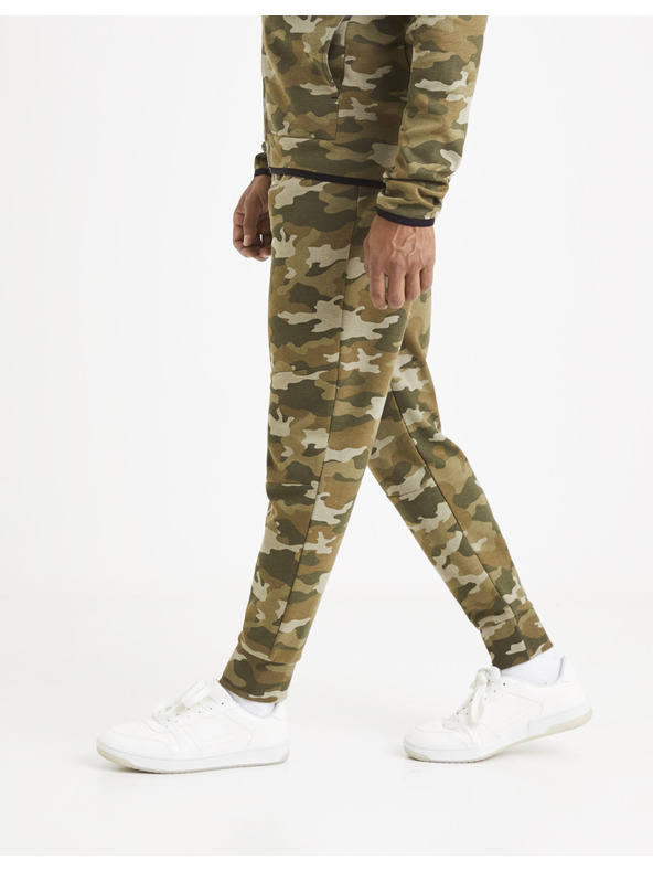 Celio Khaki vzorované tepláky Celio Vojogyoke