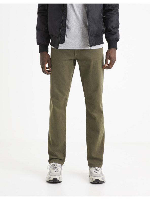 Celio Khaki pánské kalhoty Celio Vopry1