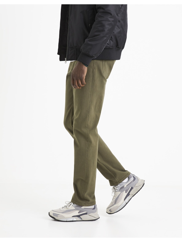 Celio Khaki pánské kalhoty Celio Vopry1