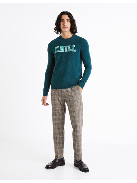 Celio Petrolejový pánský svetr z Merino vlny Celio Cenormal