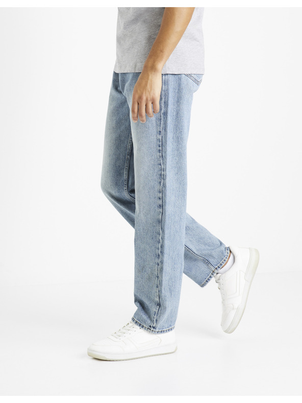Celio Světle modré pánské straight fit džíny Celio C15 Dostraight