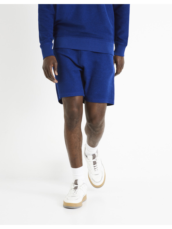 Celio Tmavě modré pánské teplákové kraťasy Celio Doreverse