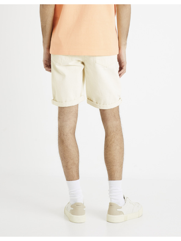 Celio Krémové pánské džínové kraťasy Celio Dojogdenbm
