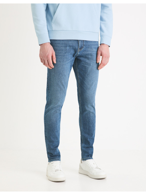 Celio Modré skinny fit džíny Celio Foskinny