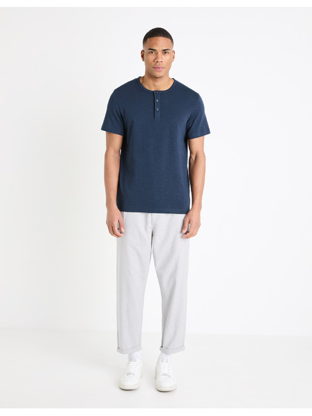 Celio Tmavě modré pánské basic tričko Celio Genperle