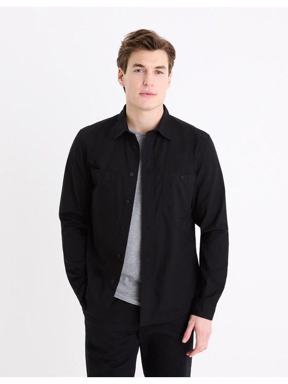 Celio Černá pánská košile Celio Gagusti2