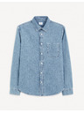 Celio Modrá pánská džínová košile Celio Gagusti1