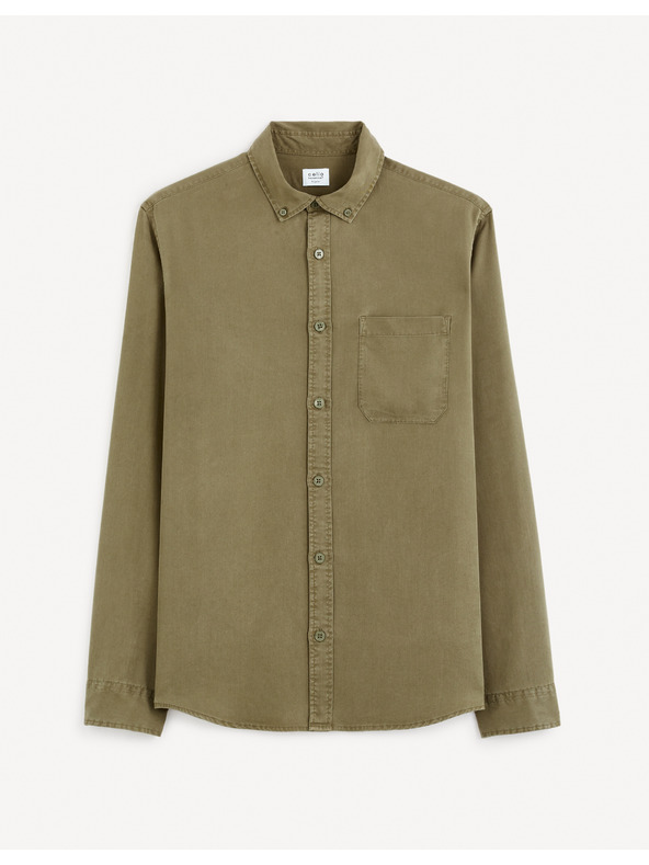 Celio Khaki pánská košile Celio Gacocel