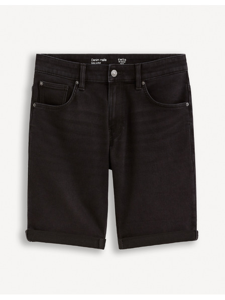 Celio Černé pánské džínové kraťasy Celio Boknitbm