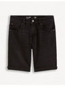 Celio Černé pánské džínové kraťasy Celio Boknitbm