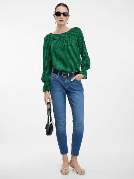 Orsay Zelená dámská vzorovaná halenka ORSAY