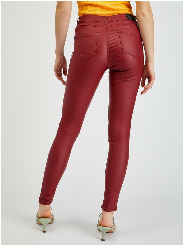Orsay Vínové dámské skinny fit kalhoty ORSAY