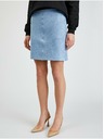 Orsay Světle modrá dámská sukně v semišové úpravě ORSAY