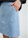 Orsay Světle modrá dámská sukně v semišové úpravě ORSAY