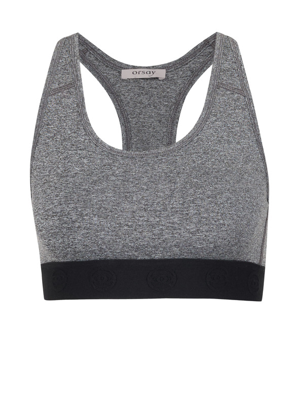 Orsay Šedá dámská žíhaná sportovní podprsenka ORSAY
