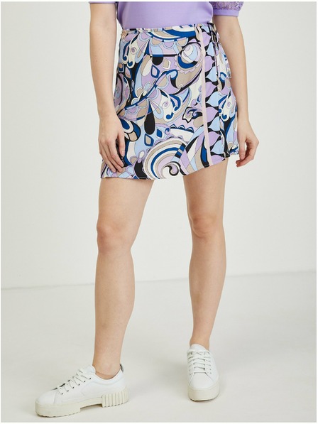 Orsay Modro-fialová dámská vzorovaná zavinovací sukně/kraťasy ORSAY