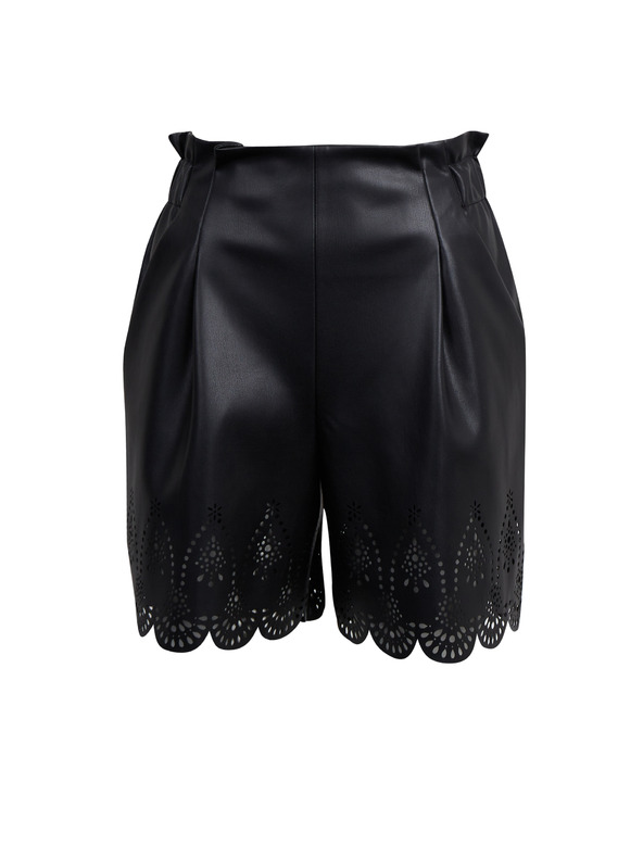 Orsay Černé dámské koženkové kraťasy ORSAY