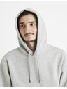 Celio Šedá pánská basic mikina s kapucí Celio