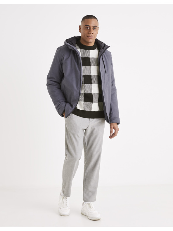 Celio Šedé pánské kalhoty Celio 24H Avoclair