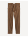 Celio Hnědé pánské kalhoty Celio Cochicrop