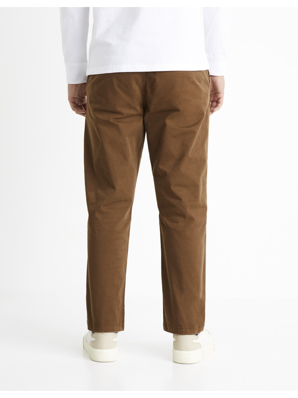 Celio Hnědé pánské kalhoty Celio Cochicrop