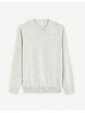 Celio Světle šedý pánský basic svetr Celio Decoton