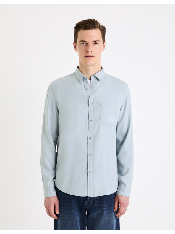 Celio Světle modrá pánská košile Celio Gacocel