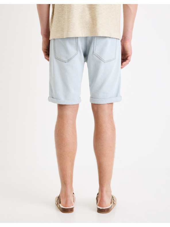 Celio Světle modré pánské džínové kraťasy Celio Boknitbm