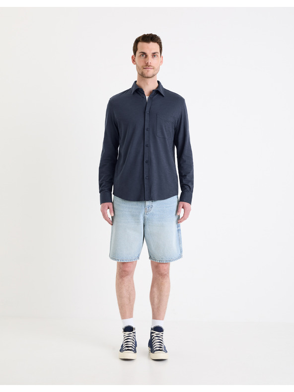 Celio Tmavě modrá pánská košile Celio Gaselle