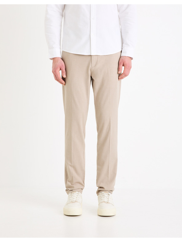 Celio Béžové pánské chino kalhoty Celio Gosi