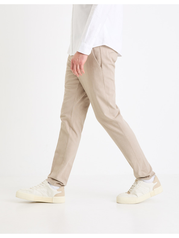 Celio Béžové pánské chino kalhoty Celio Gosi