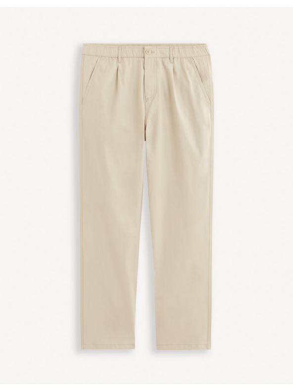 Celio Béžové pánské chino kalhoty Celio Jopaper